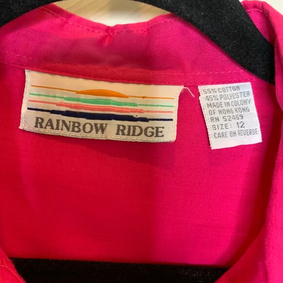 Cotton Blend Vintage Pink Button Up Blouse Medium - Picture 7 of 8